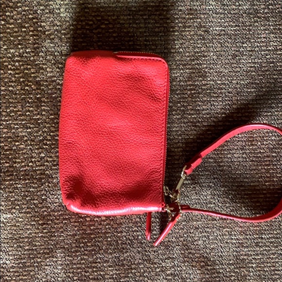 Coach Wristlet in Pebbled Red Leather - Picture 2 of 5
